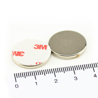 Neodym Magnete Ø20x2 mm N40 - Selbstklebend Polsterschaum