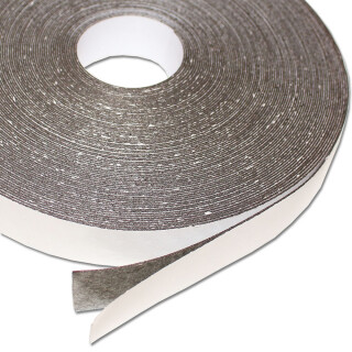 Ferro rubber steel tape self-adhesive White mat 25mm x 0,8mm x rm. writeable