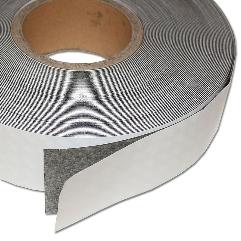 Ferro rubber steel tape self-adhesive White glossy 50mm x 0,8mm x rm. writeable