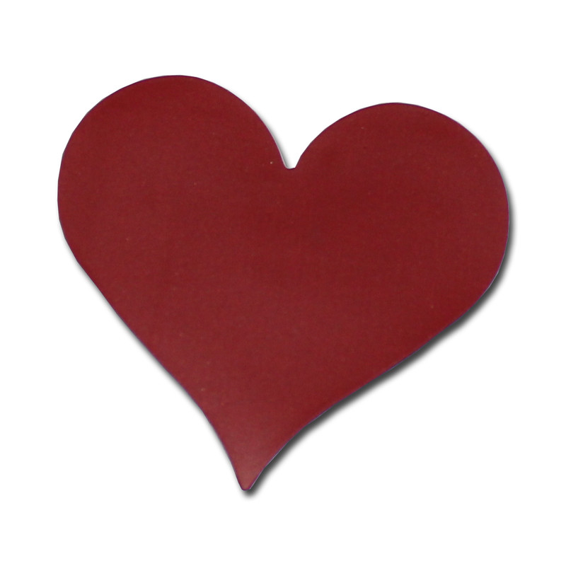 Magnetic sticker heart magnets writeable 75 mm x 70 mm, Red