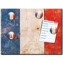 Motiv Magnetpinnwand Flagge Frankreich "Amour pour la France" 40x30 cm inkl. 4 Magnete
