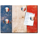 Magnetic pinboard Flag "Amour pour la France" 40x30 cm incl. 4 magnets