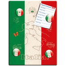 Magnetic pinboard Flag Amore per lItalia 40x30 cm incl. 4 magnets
