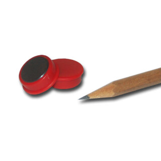 Pinnwand Magnete Ø20x7 mm Hartferrit - Rot