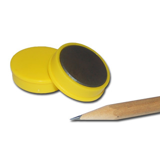 Pinboard Magnets Ø30x8 mm Hard ferrite - Yellow
