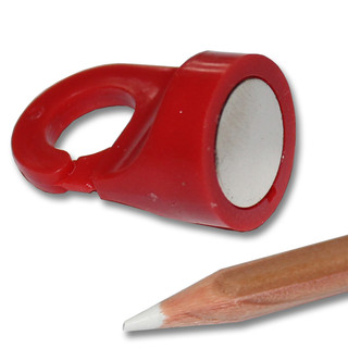 Neodymium Hook Magnets Ø20x32 mm - Red