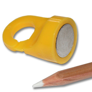 Neodymium Hook Magnets Ø20x32 mm - Yellow