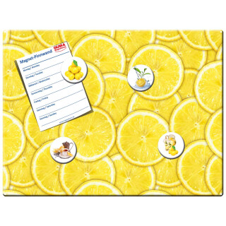 Magnetic pinboard Lemon Slices 40x30 cm incl. 4 magnets