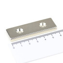 Neodymium magnets 60x20x5 with 2x bore counterbore North 4,2 mm N40 - pull force 26 kg