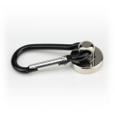Karabinermagnet Ø20 mm Haftkraft ca. 10 kg Aluminium Schwarz