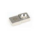 Neodym Magnete 10x10x4 mm NdFeB N40 NORD Senkung NICKEL