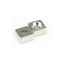 Neodymium magnets 10x10x5 with counterbore South 3,5 mm N40 - pull force 1,6 kg