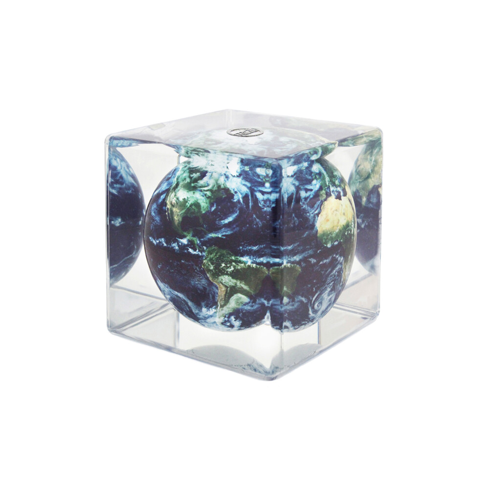 MOVA Globe Cube Magic Floater Satellitenansicht mit Wolken - geruschlos selbstrotierender Globus