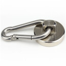 Carbine magnet with Ø36 mm Holding force ab. 40 kg Stainless Steel Bare Large