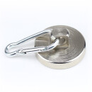 Karabinermagnet Ø42 mm Haftkraft ca. 54 kg Aluminium Blank