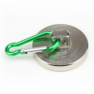 Carbine magnet with Ø48 mm Holding force ab. 68 kg Aluminium Green