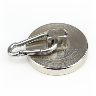 Carbine magnet with Ø48 mm Holding force ab. 68 kg Stainless Steel Bare Small