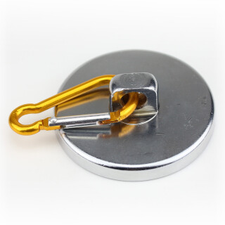 Carbine magnet with Ø60 mm Holding force ab. 100 kg Aluminium Yellow