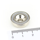Neodymium flat pot magnets Ø 20 x 6 mm, with...