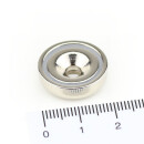 Neodymium flat pot magnets  20 x 6 mm, with counterbore - 8 kg / 80 N