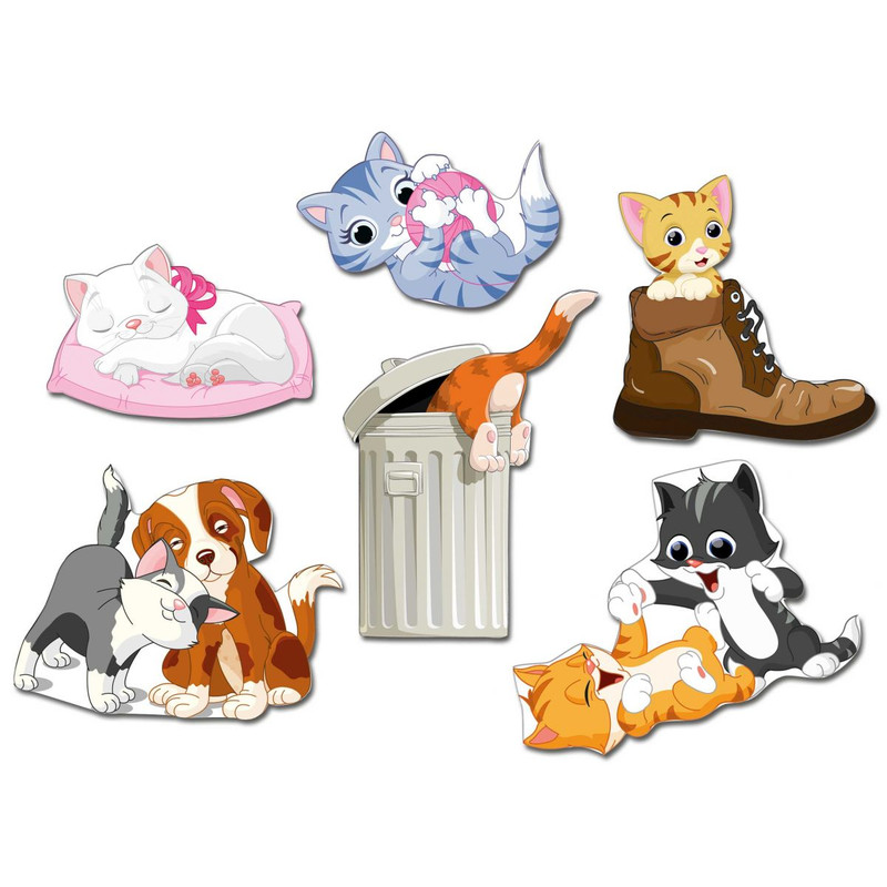Pinboard Magnets Cute Cats Set with 6 pcs.