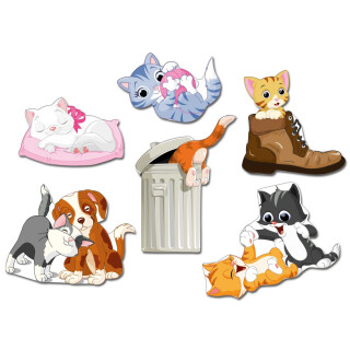 Pinnwandmagnete "Niedliche Katzen Cute Cats" 6er Set Magnetpins