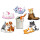 Pinnwandmagnete "Niedliche Katzen Cute Cats" 6er Set Magnetpins