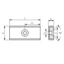 Neodymium flat pot magnets rectangular 10 x 13,5 x 5 mm with counterbore