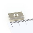 Neodymium flat pot magnets rectangular 20 x 13,5 x 5 mm...