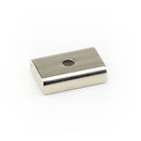 Neodymium flat pot magnets rectangular 20 x 13,5 x 5 mm with counterbore