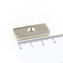 Neodymium flat pot magnets rectangular 30 x 13,5 x 5 mm...