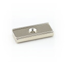 Neodymium flat pot magnets rectangular 30 x 13,5 x 5 mm...