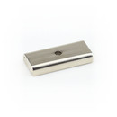 Neodymium flat pot magnets rectangular 30 x 13,5 x 5 mm with counterbore