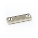 Neodymium flat pot magnets rectangular 40 x 13,5 x 5 mm...