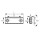 Neodymium flat pot magnets rectangular 40 x 13,5 x 5 mm with 2x counterbore
