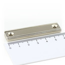 Neodymium flat pot magnets rectangular 60 x 13,5 x 5 mm...