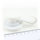Hook magnet rubbered with neodymium swiveling Ø53 mm - White