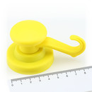 Hook magnet rubbered with neodymium swiveling Ø53 mm - Yellow