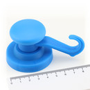 Hook magnet rubbered with neodymium swiveling Ø53 mm - Blue