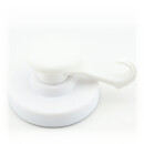 Hook magnet rubbered with neodymium swiveling Ø68 mm - White