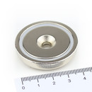 Neodymium flat pot magnets Ø42 x9 mm, with...