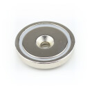 Neodymium flat pot magnets Ø42 x9 mm, with...