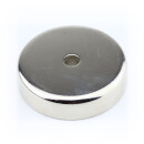 Neodymium flat pot magnets 75x18 mm, with counterbore - 145 kg / 1450 N