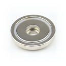 Neodymium flat pot magnets Ø36x8 mm, with bore -...