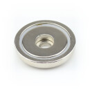 Neodymium flat pot magnets 36x8 mm, with bore - 32 kg / 320 N