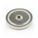 Neodymium flat pot magnets Ø40x8 mm, with bore -...
