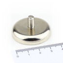 Neodymium flat pot magnets Ø36x8 mm, with threaded neck - 41 kg / 410 N