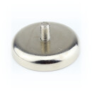 Neodymium flat pot magnets Ø42x9 mm, with threaded...