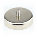 Neodymium flat pot magnets Ø75x18 mm, with...