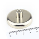 Neodymium flat pot magnets Ø40x8 mm, with screwed bush - 51 kg / 510 N